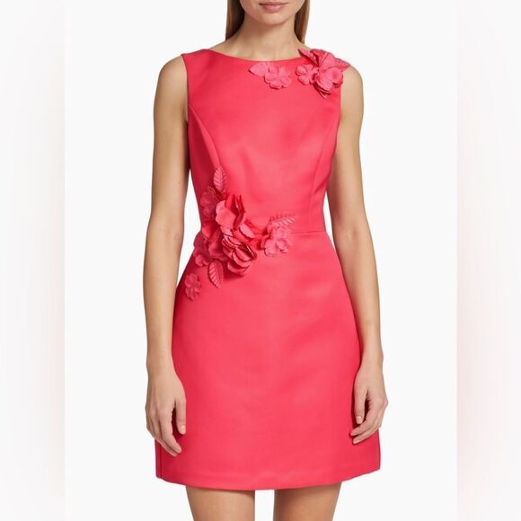 Marchesa Notte Floral Applique Satin Minidress size 10 - Picture 1 of 12